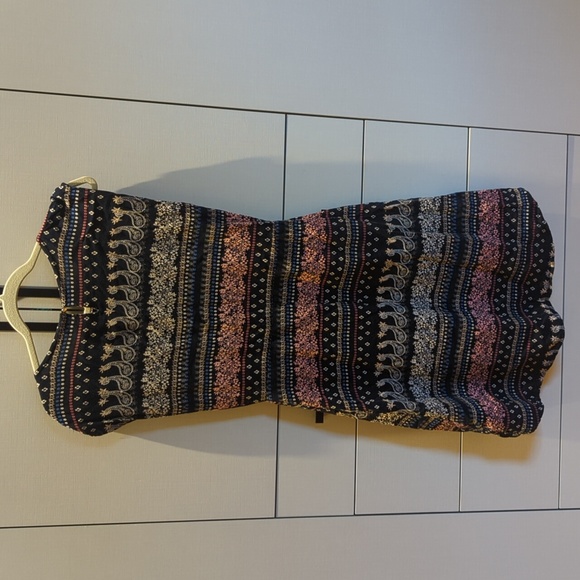 Navy Blue Patterned Summer Dress - Picture 6 of 7